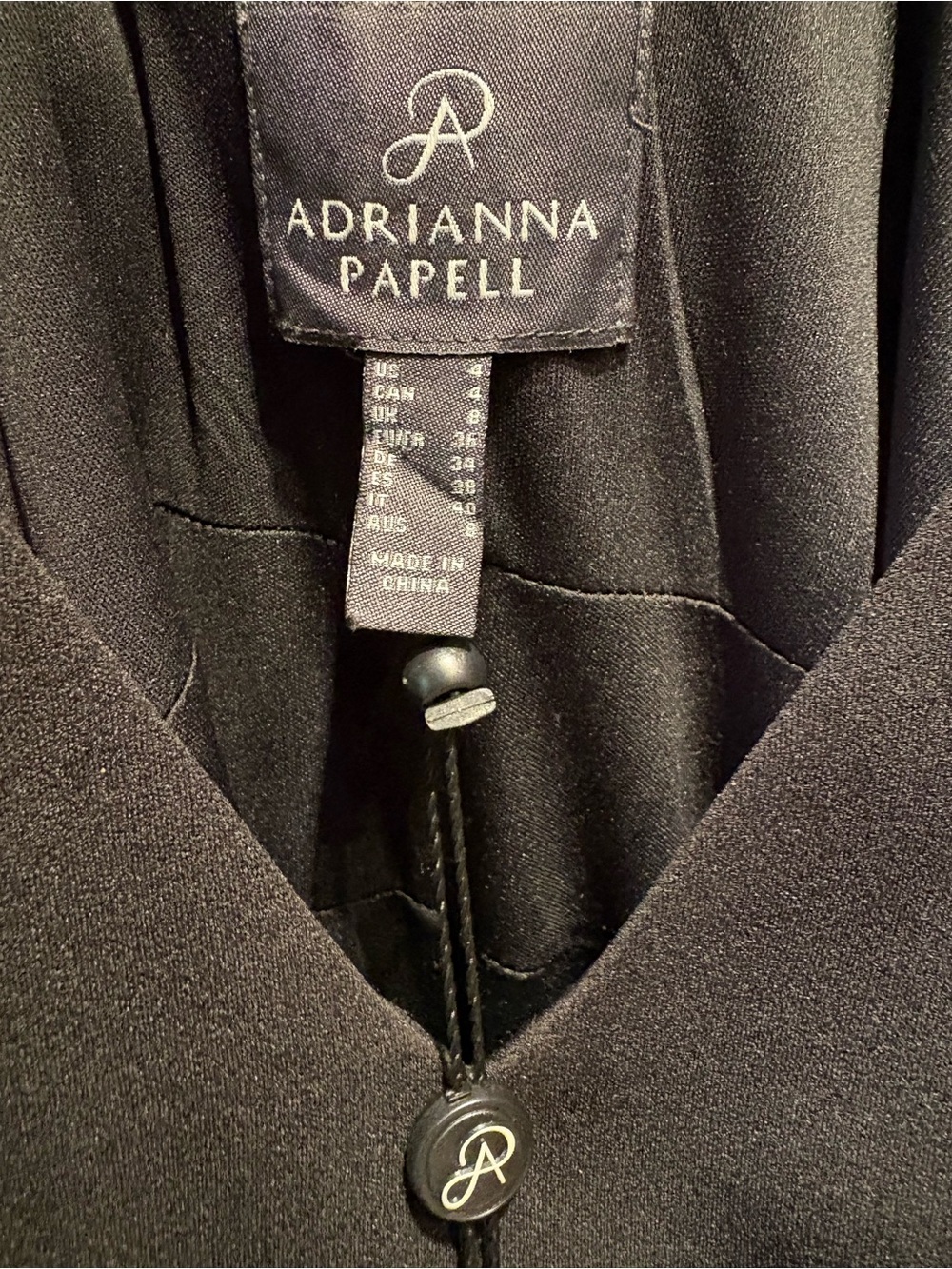 Adrianna Papell Black Crepe Gown Satin Open Bow Back Ruffle Train Dress - Size 4 - Picture 4 of 10